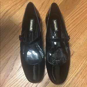 Larroude Black Patent Leather Mary Jane Shoes